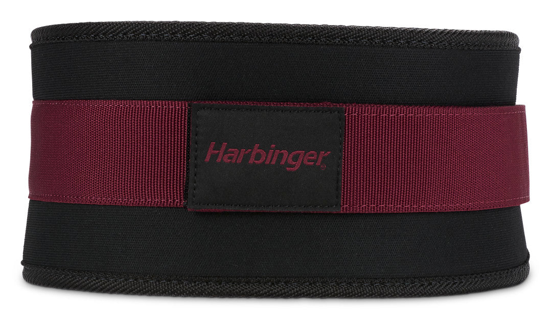 Harbinger Women's 5 Foam Core Weightlifting Belt - Black/Merlot for CrossFit, Powerlifting & Gym Workouts