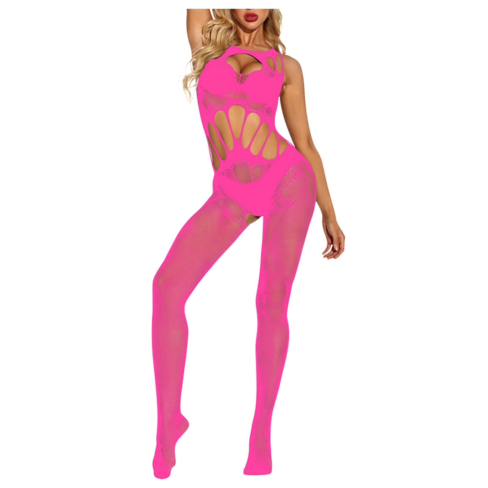 Sexy Fishnet Lingerie for Women - V-Neck Babydoll Sleepwear & Mini Dress (One Size) - Perfect for Valentine's Day, Boudoir Photography & Romantic Nights
