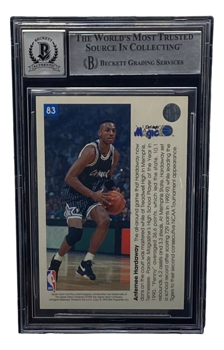Penny Hardaway Autographed Orlando Magic 1993-94 Upper Deck Pro View #83 BAS Graded 10 - Perfect for NBA Memorabilia Collectors and Sports Fans Display