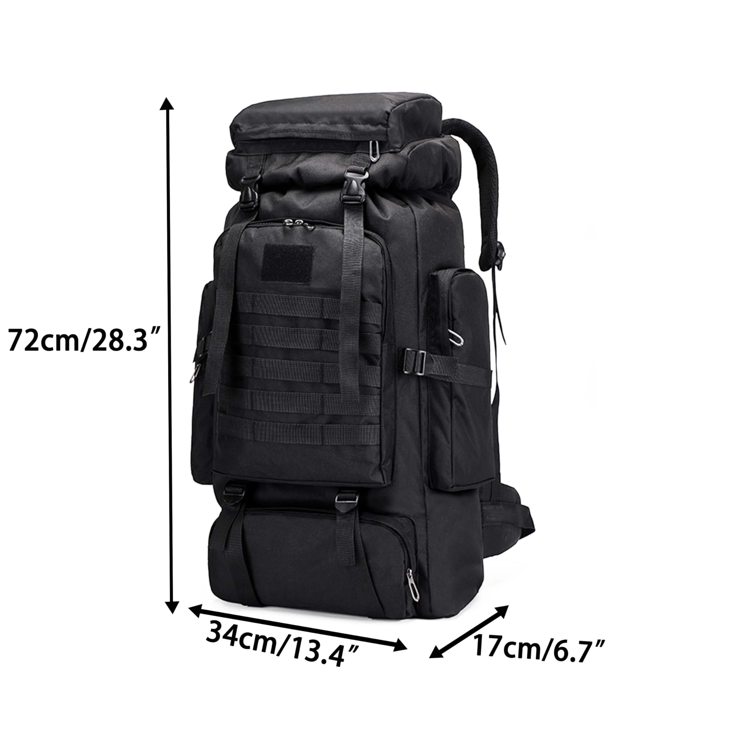YFREAL 80L Waterproof Hiking Backpack - Lightweight Tactical Camping Backpack for Outdoor Adventures, Hunting & Travel - Durable Backpack for Men & Women - Perfect for Hiking, Camping, Backpacking & Outdoor Activities
