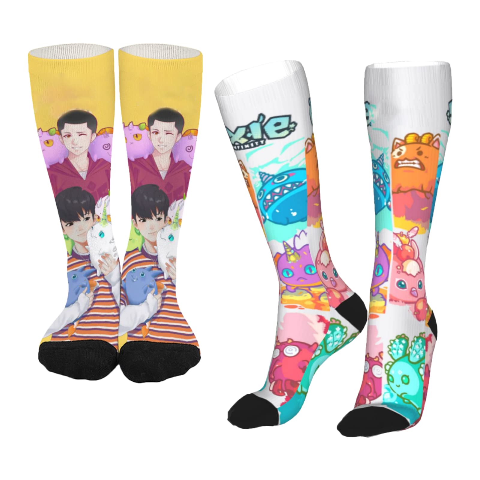 Comfortable Cotton Novelty Socks for Men, Women & Kids - Black Gaming-Themed Stockings for Casual Wear & Cosplay