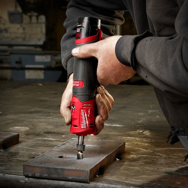 M12 FUEL 12V Brushless Cordless Straight Die Grinder Kit with 2 Batteries - Perfect for Metalworking, Wood Carving & DIY Projects
