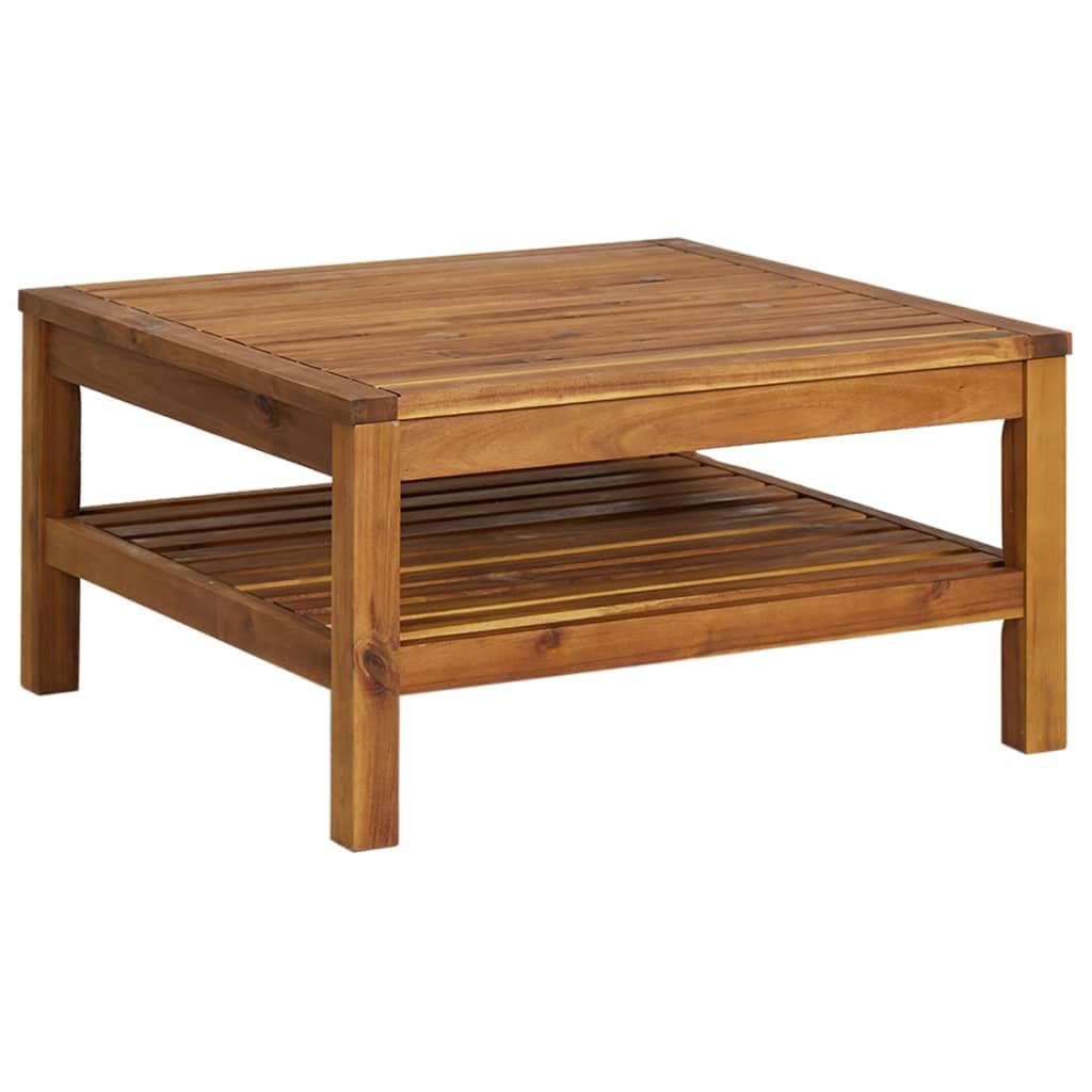 vidaXL 2-Piece Patio Sofa Set with Cushions & Tea Table - Modular Sectional Outdoor Furniture for Garden, Rustic Solid Acacia Wood - Perfect for Backyard Relaxation & Outdoor Entertaining