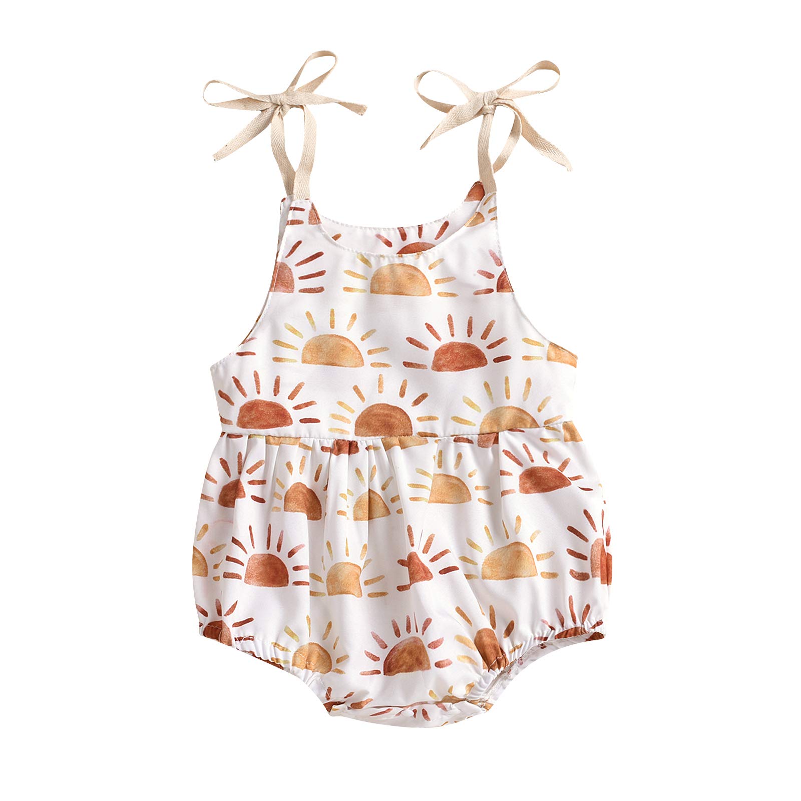 Floral Romper for Baby Girls - Spaghetti Strap One-Piece Jumpsuit with Shorts | Newborn & Toddler Summer Outfit | Perfect for Playdates, Beach Trips & Family Photos