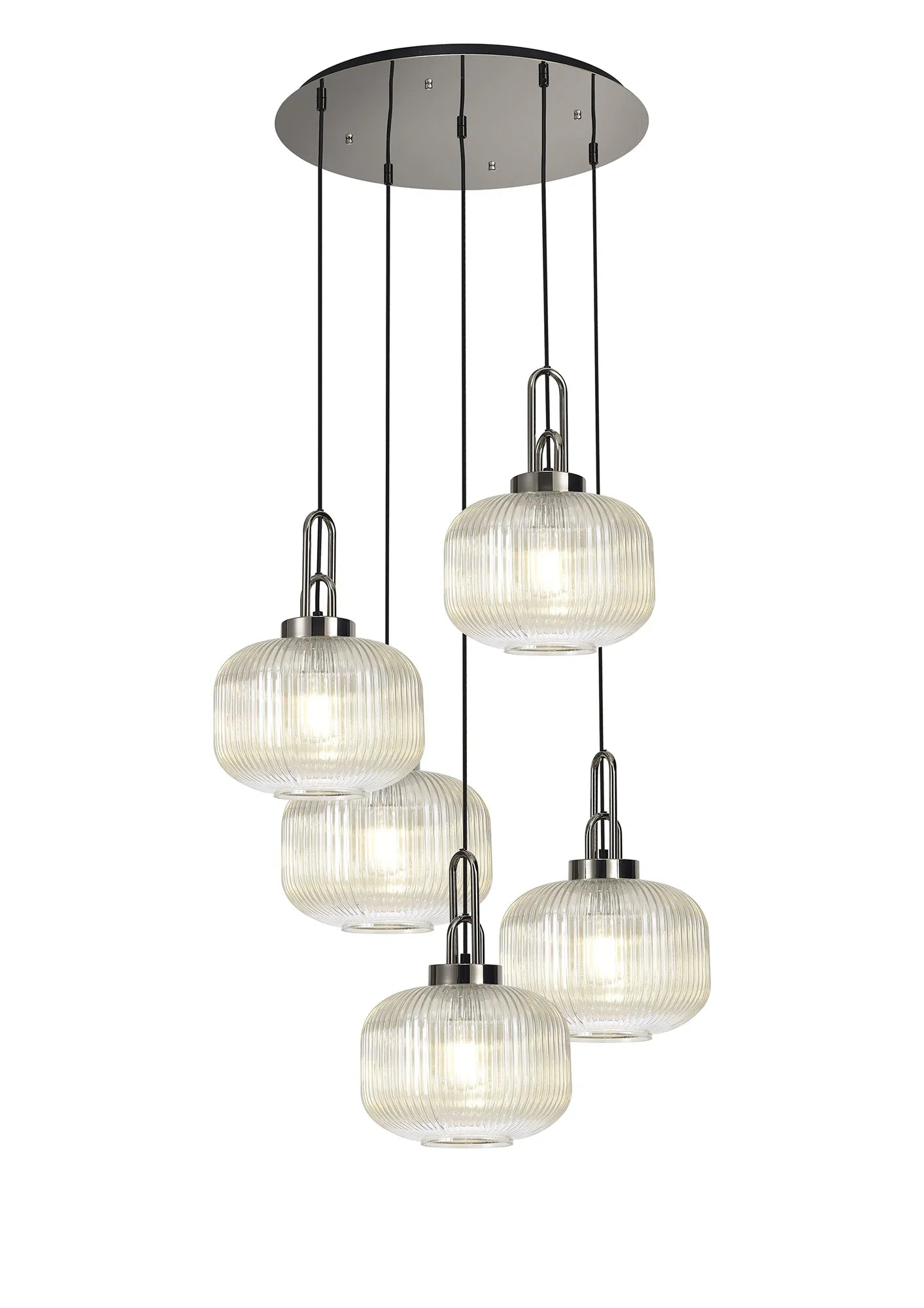 Stylish Cadiz 5-Light Cluster Pendant Light Fixture - Modern Ceiling Lighting for Dining Room, Kitchen & Living Room