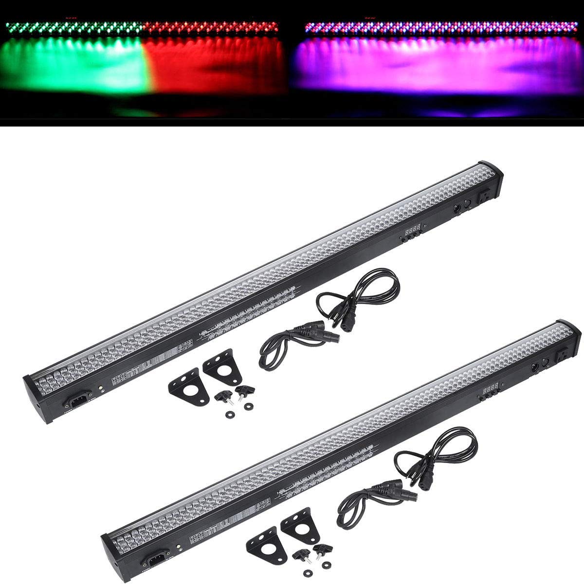 TC-Home 2-Pack 252 LED Wall Wash Lights - RGB DMX512 Stage Lighting Bar with Sound Control for DJ Parties, Concerts, and Nightclubs | Perfect for Stage Backdrops, Wall Grazing, and Event Lighting Effects