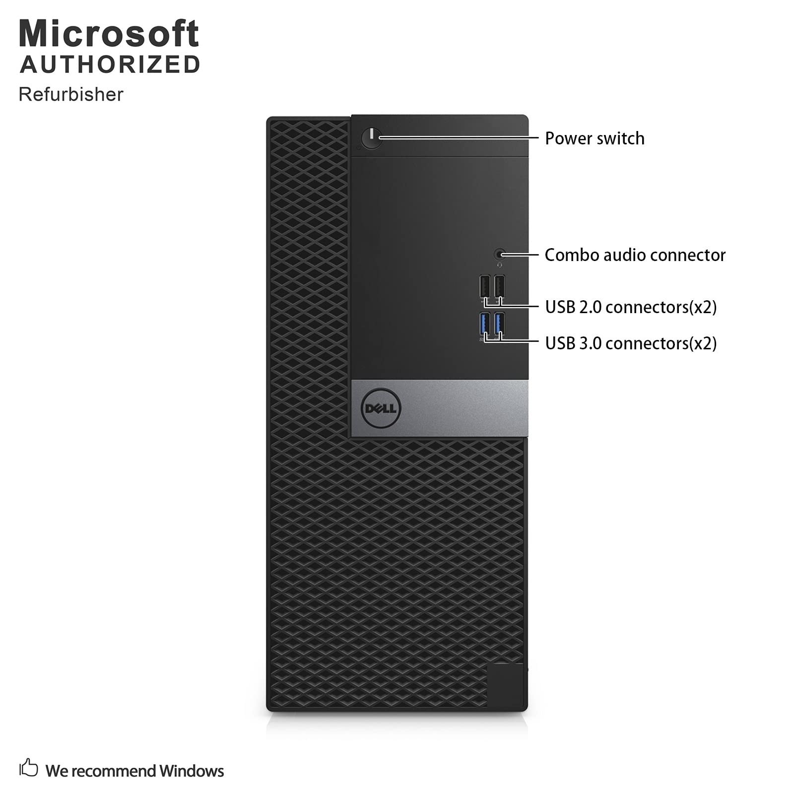 Refurbished Dell OptiPlex 5040 Tower Desktop PC - Intel Core i7-6700 Quad-Core up to 4.0GHz, 16GB DDR3L RAM, 1TB SSD, WiFi, Bluetooth 4.0, DVD Drive, Windows 10 Pro 64-bit (Multi-Language: English/Spanish/French) | Ideal for Home Office, Business Workstations & Gaming Setups