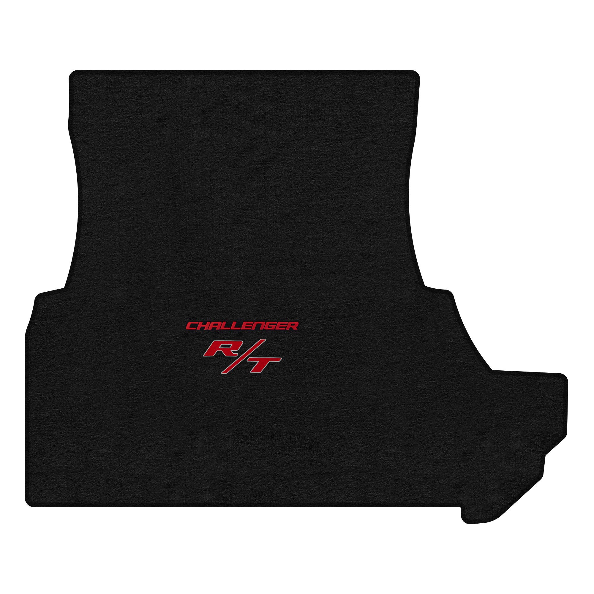 Premium Custom-Fit Carpeted Floor Mats for 2011 Dodge Challenger RWD - Luxury Car Floor Liners & Trunk Mat (Charcoal/Red 'Challenger' R/T with Subwoofer) - Perfect for Road Trips & Daily Commuting