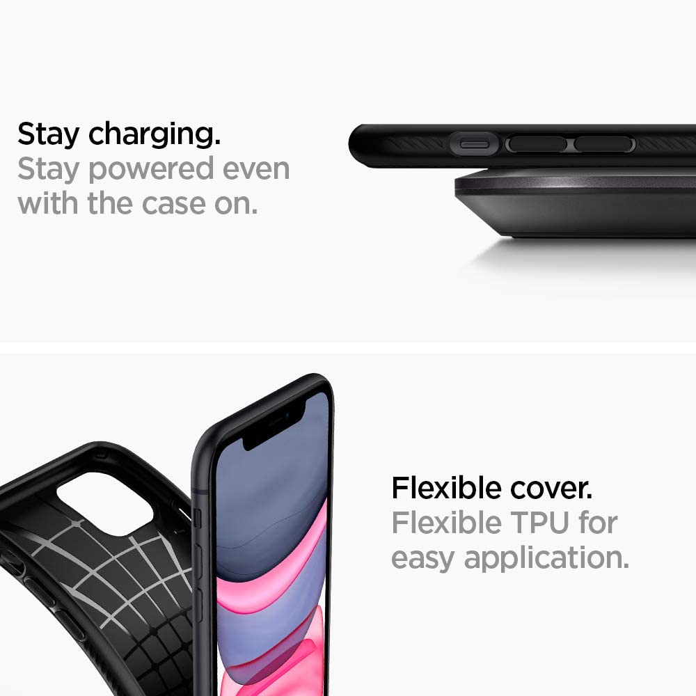 Spigen Liquid Air Armor iPhone 11 Case (2019) - Slim Matte Black Protective Cover | Perfect for Everyday Use & Outdoor Activities