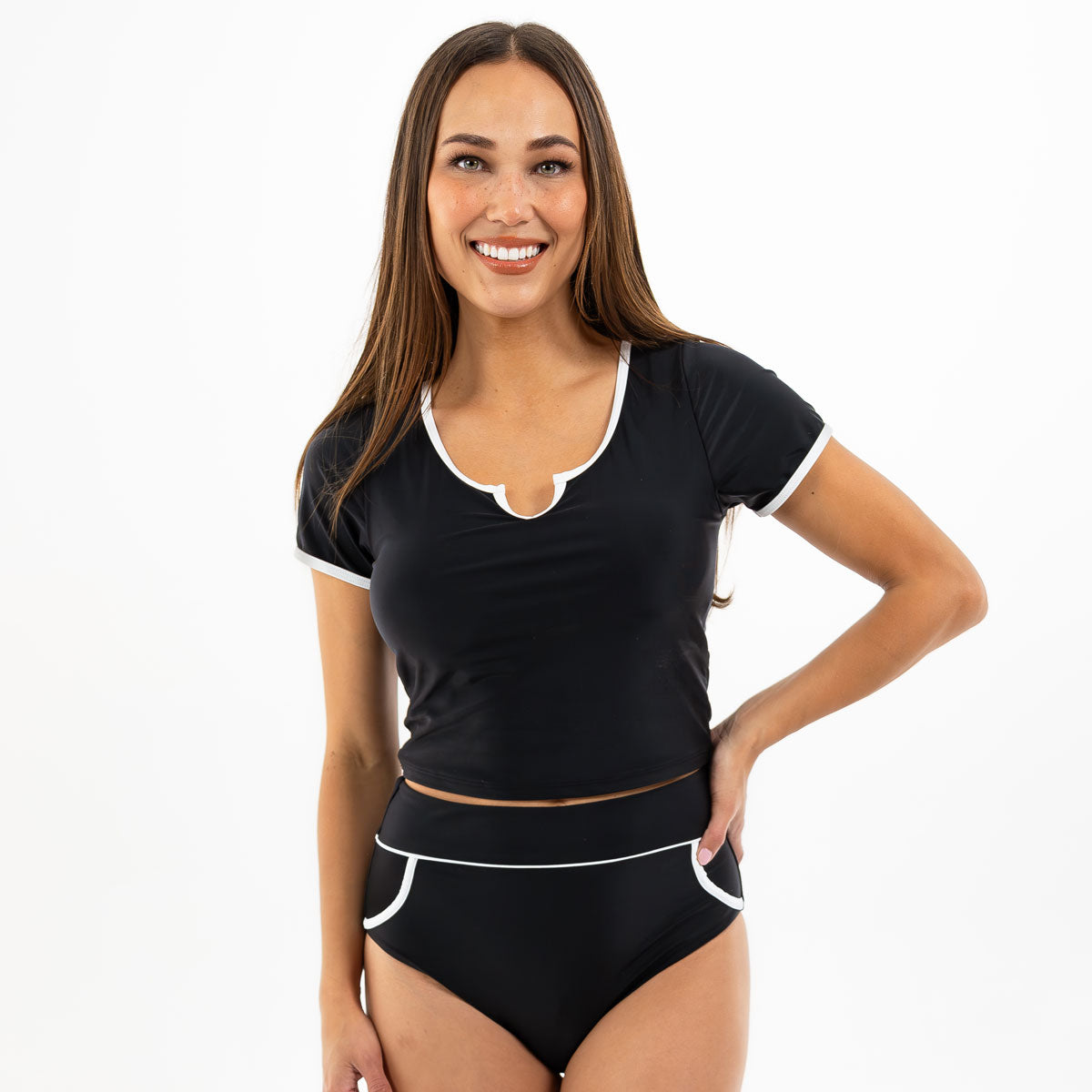 Black with White Outline
