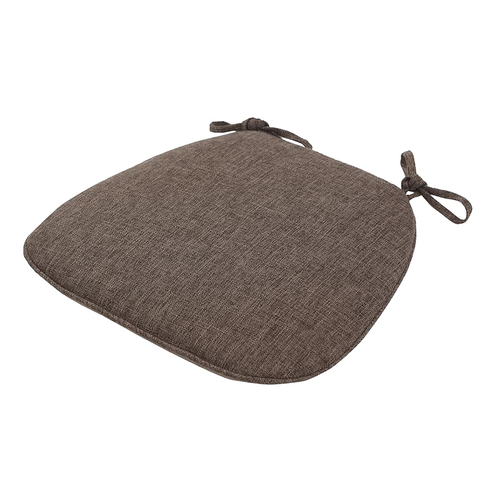 FAKEME Chair Cushion - Non-Slip Dining Chair Seat Pad with Ties, Comfortable Foam Cushion Cover for Kitchen, Office, and Living Room Chairs - Coffee Brown