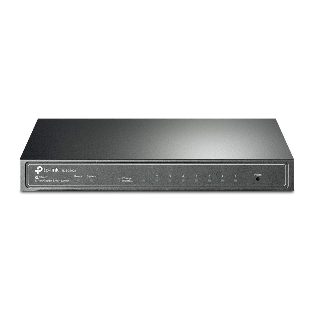 TP-Link Jetstream 8-Port Gigabit Smart Switch (TL-SG2008) - L2/L3/L4 QoS, IGMP Snooping, Fanless Design & Centralized Management - Ideal for Home Office & Small Business Networking