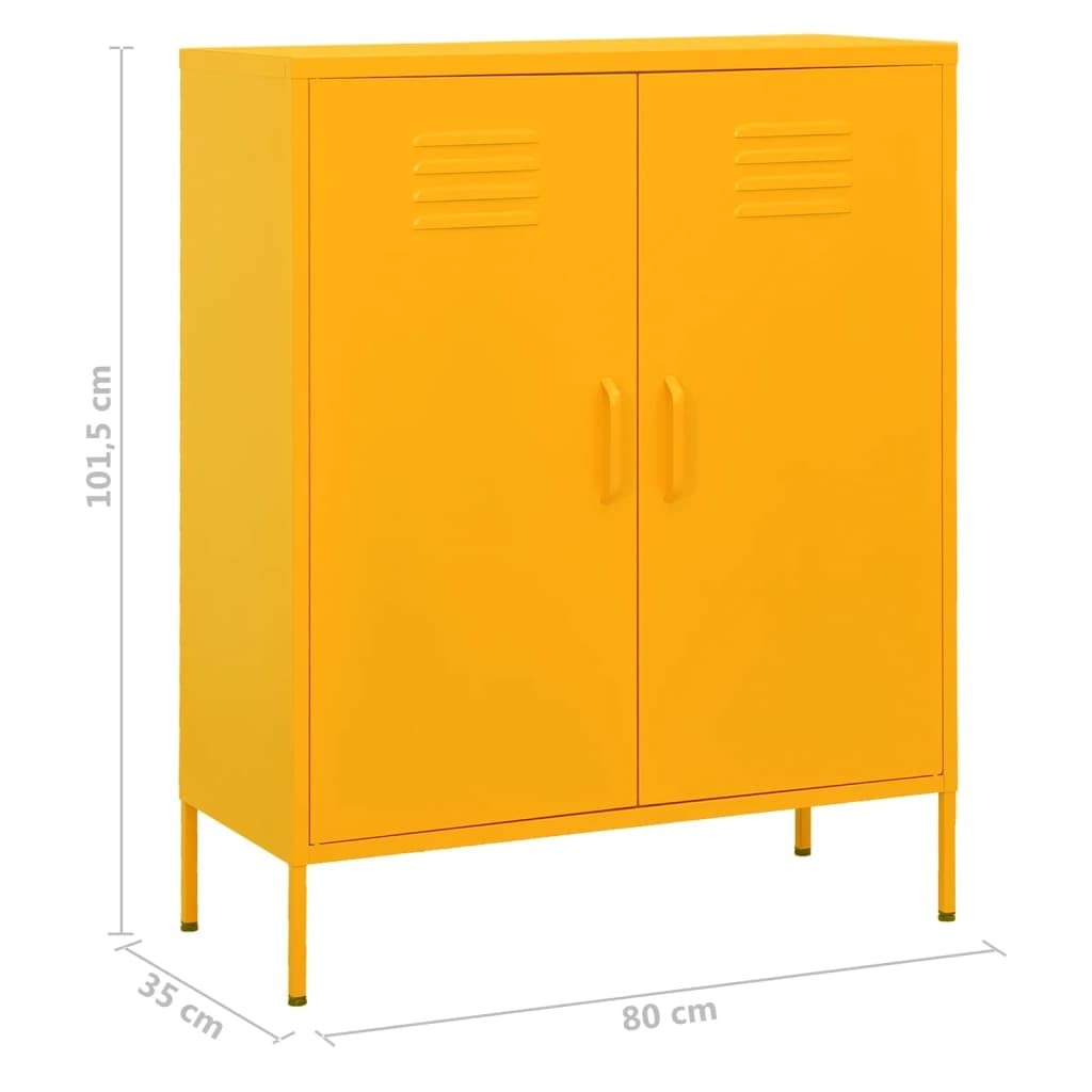 Mustard Yellow Steel Storage Cabinet - 31.5