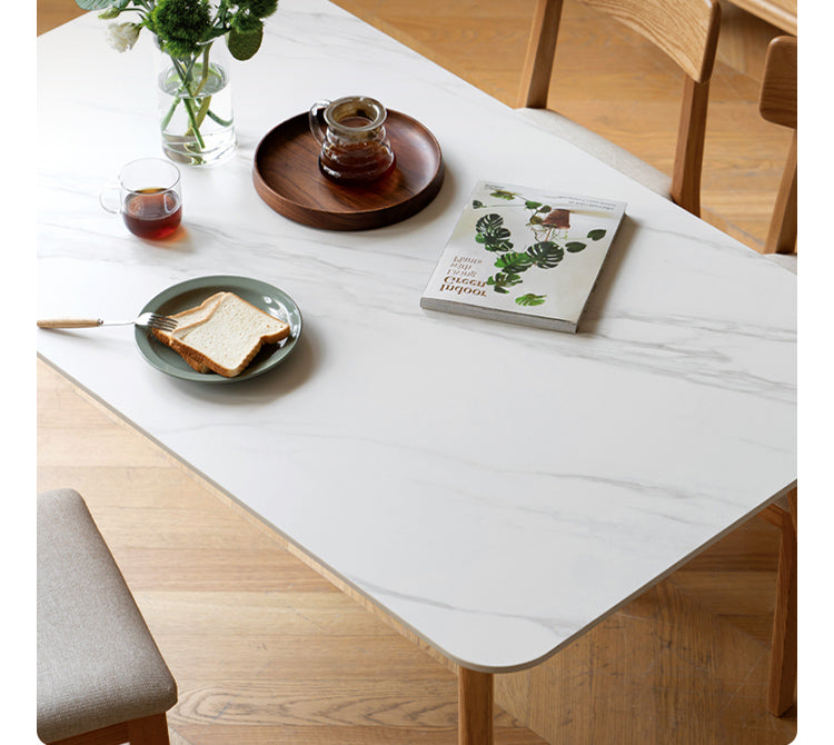 Solid Oak Wood Modern Rocking Dining Table - Stylish & Durable for Home, Restaurant, and Outdoor Dining Spaces