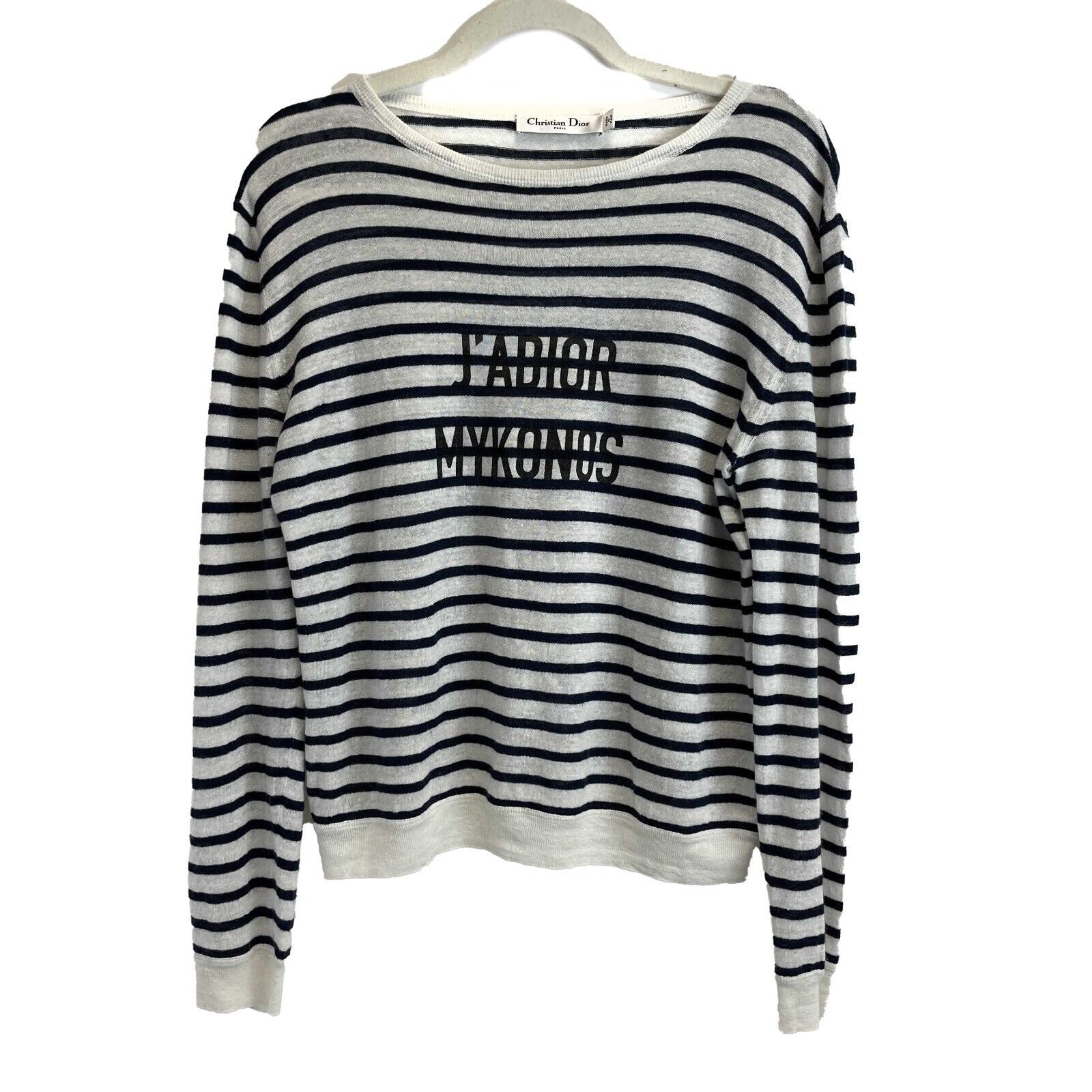 Christian Dior J'adior Mykonos Blue & White Sailor Top - Size 34 (US 2) | Luxury Women's Fashion for Summer Vacations & Yacht Parties