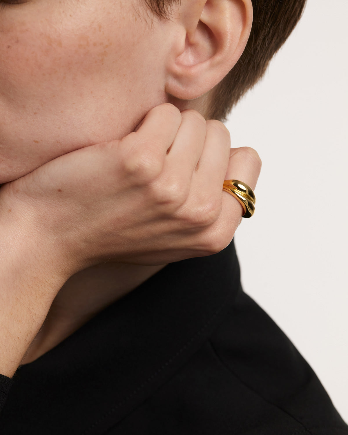 GRID 2 Desire Gold Ring for Women - 14K Solid Gold Minimalist Ring - Elegant Everyday Jewelry Gift for Her - Perfect for Anniversaries, Birthdays & Special Occasions
