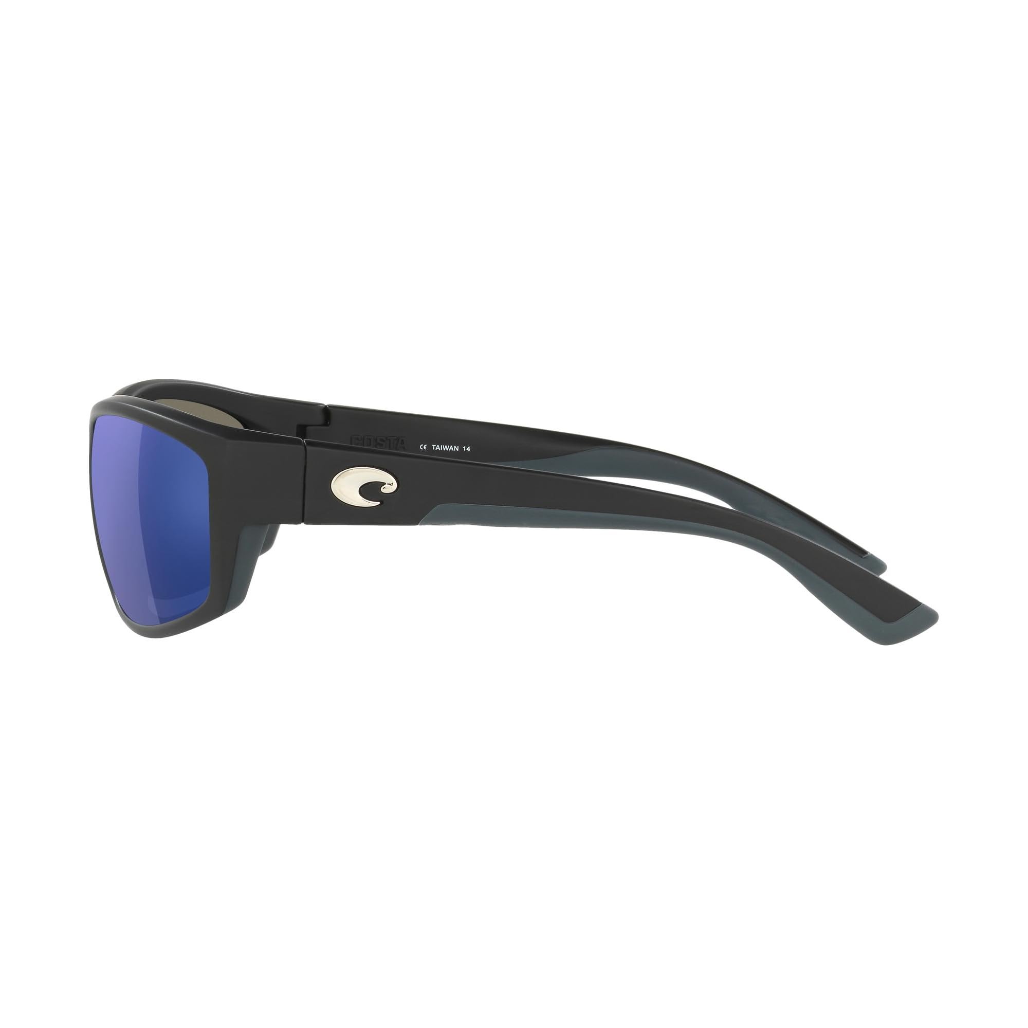 Costa Del Mar Men's Polarized Sunglasses - Saltbreak Matte Black/Blue Mirror 580P UV Protection for Fishing, Boating & Beach - Size 65 | Perfect for Outdoor Activities, Water Sports & Summer Adventures