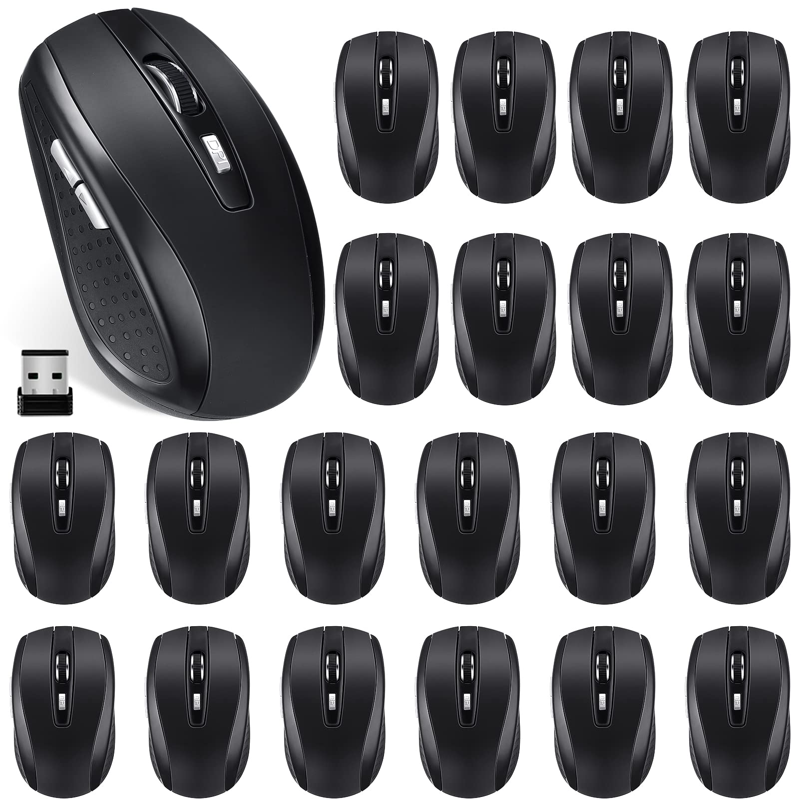 8 Pack Wireless Mouse for Laptop - 1200 DPI 6-Button Ergonomic Computer Mice with USB Receiver | Bulk Wireless Mice Compatible with Windows PC, Mac, Laptop | Ideal for Office, Home, Gaming & School Use