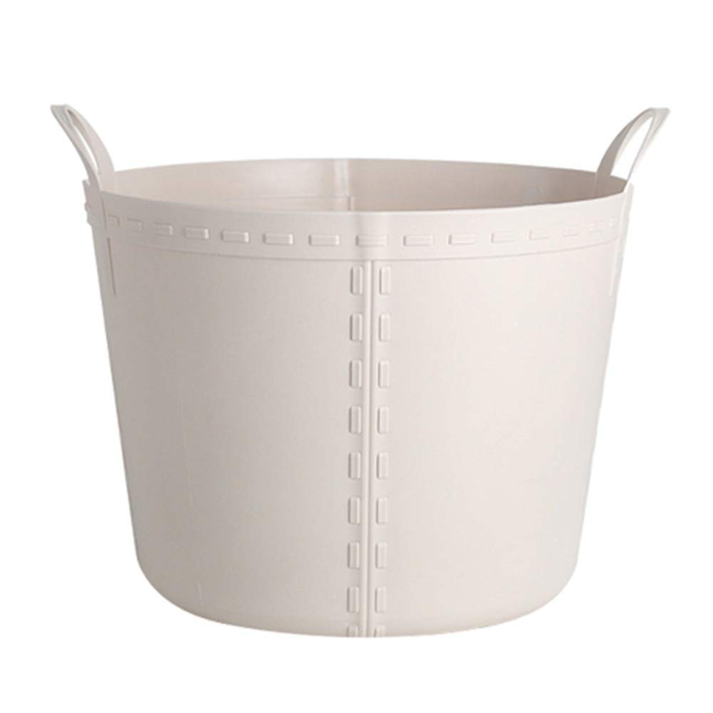 Large Plastic Laundry Hamper with Sorter - Dirty Clothes Storage Basket for Bathroom, Bedroom & Toy Organization (Apricot, 39x34.5cm) - Perfect for Home, Dorm & Kids Room Storage Solutions