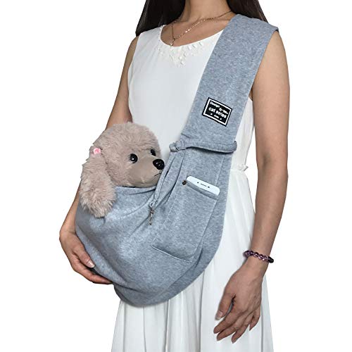 VIAGIA Reversible Pet Sling Carrier - Hands-Free Dog & Cat Travel Tote Bag for Small Pets, Puppies - Perfect for Outdoor Adventures, Hiking, and Vet Visits