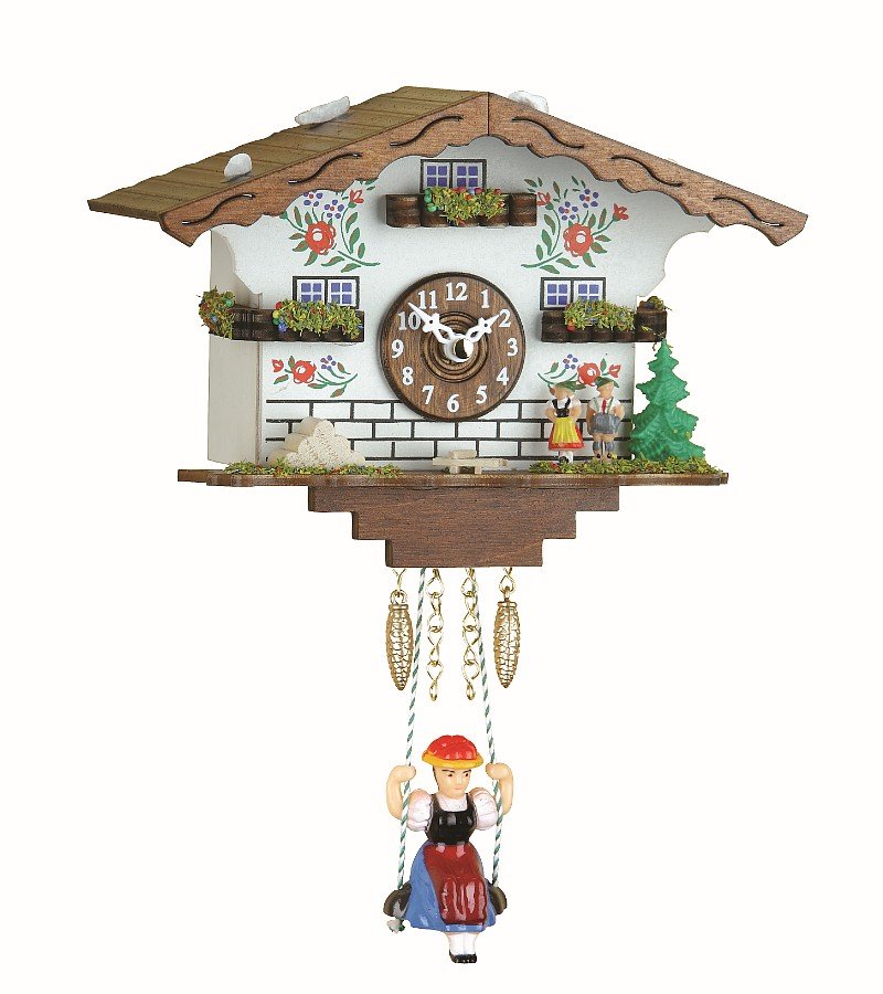 Trenkle Kuckulino Black Forest Cuckoo Clock - Swiss Chalet Style with Quartz Movement & Authentic Cuckoo Bird Chime - Perfect for Home, Office Decor & Gift Giving (Model TU 2021 SQ)