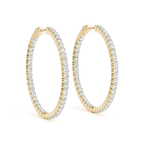0.9 Inch 2 Prong Round Hoop Earrings - Sterling Silver Dangle Earrings for Women, Perfect for Everyday Wear & Special Occasions