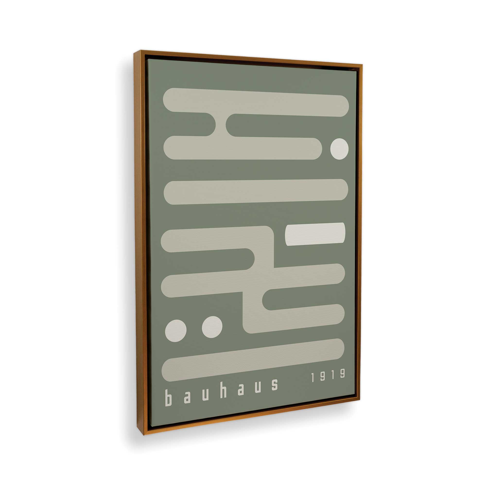 Bauhaus Minimalist Circuitry II Art Print - Modern Abstract Canvas Wall Decor for Living Room, Bedroom & Office | Green Contemporary Artwork