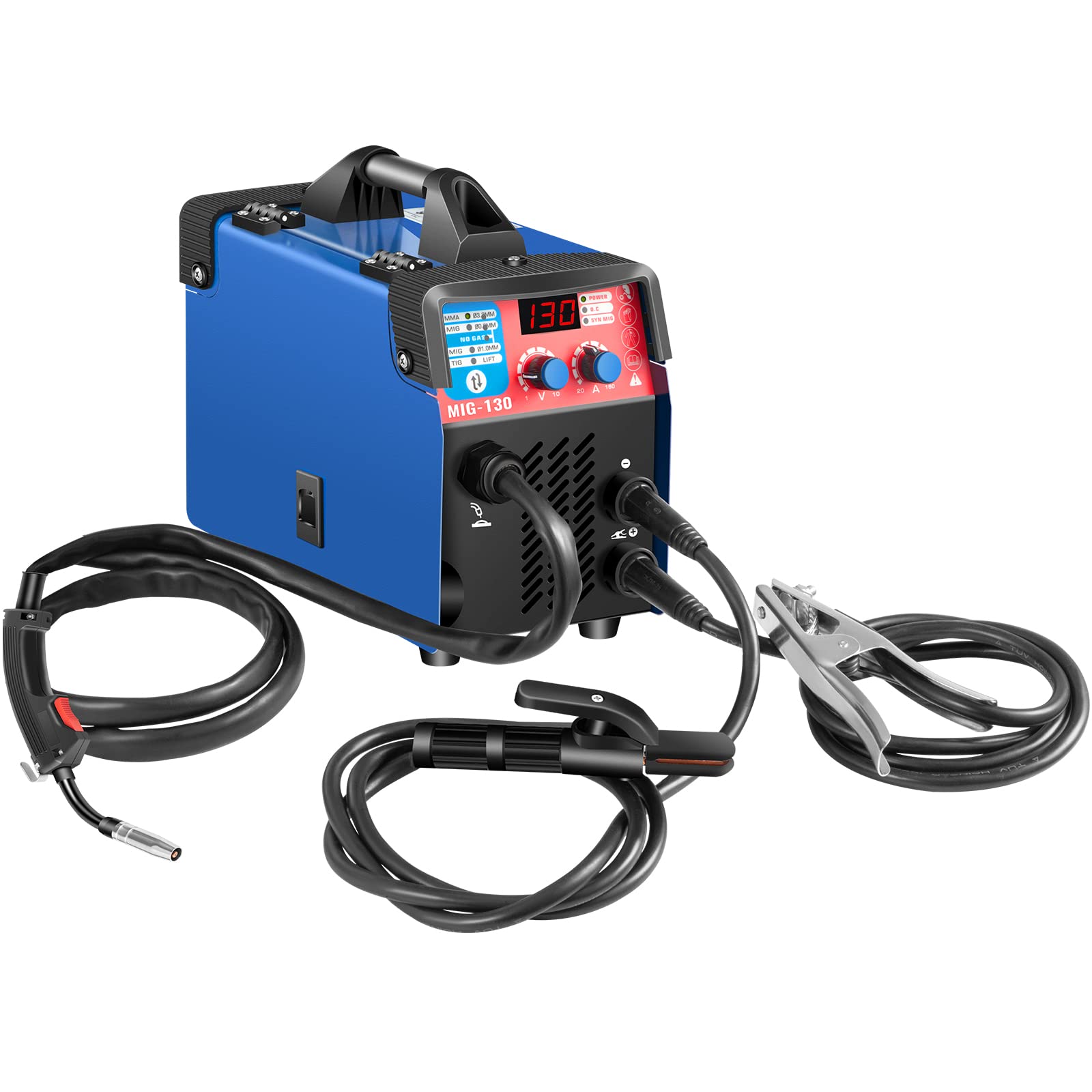VEVOR MIG Welder 130A, 3-in-1 MMA/MIG/Lift TIG Welding Machine with Flux Core, Portable MIG-130 Welding Equipment & 1KG Wire - Perfect for Home DIY, Auto Repair, and Metal Fabrication Projects