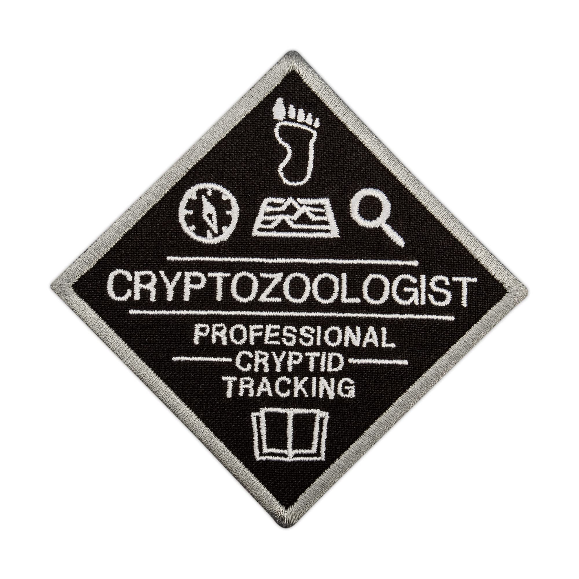 Cryptozoologist Embroidered Iron On Patch - 3.9x3.9 Inch Professional Cryptid Tracking Badge for Jackets, Backpacks & Hats - Perfect for Outdoor Adventures & Mystery Enthusiasts