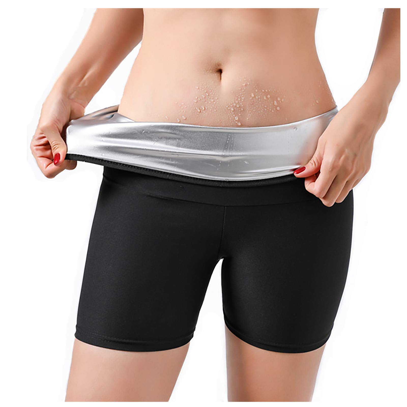 USYY High Waisted Shapewear Shorts for Women - Tummy Control Workout Shorts with Waist Trainer, Sweat Shaper for Weight Loss & Body Shaping - Perfect for Gym, Yoga, Running & Everyday Wear