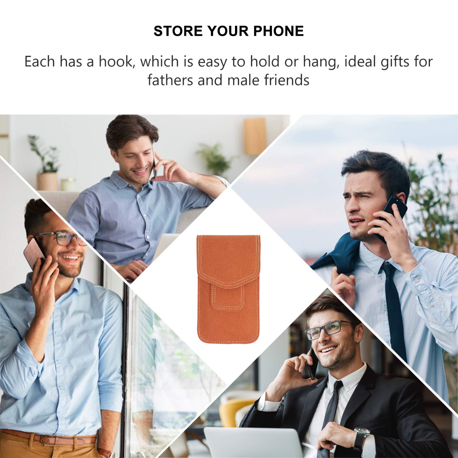 Premium Leather Waist Phone Pouch with Belt Clip - Universal Cell Phone Holder for Men - Perfect for Running, Hiking, Travel & Everyday Carry