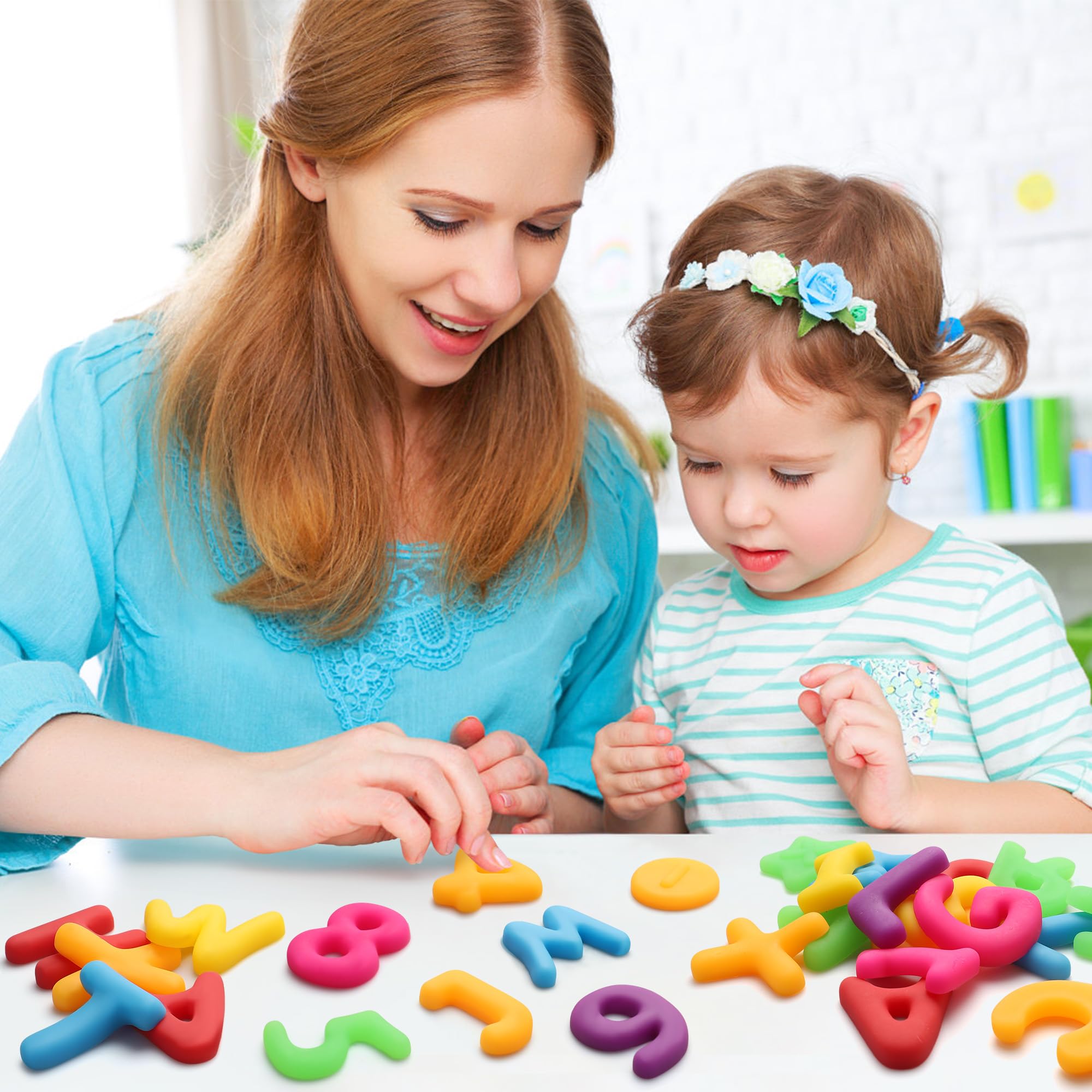Squishy Alphabet Learning Toys for Toddlers - 40 Pc Sensory Bin Filler, ABC & Number Educational Toys for Kids Ages 3-5, Stocking Stuffers for Christmas, Birthday Gifts - Perfect for Preschool Classroom, Homeschooling & Early Childhood Development