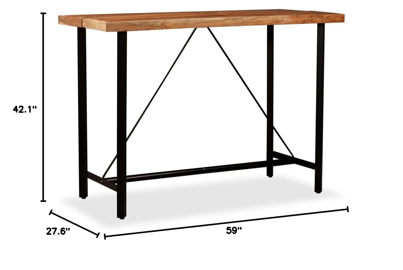 Solid Acacia Wood Bar Table - 59