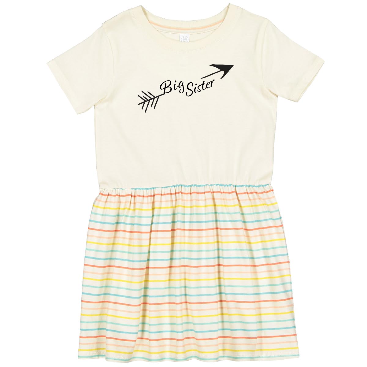 Inktastic Big Sister Arrow Toddler Dress - Cute Outfit for Toddler Girls, Sibling Matching Clothes - Perfect for Family Photos, Birthday Parties & Special Occasions