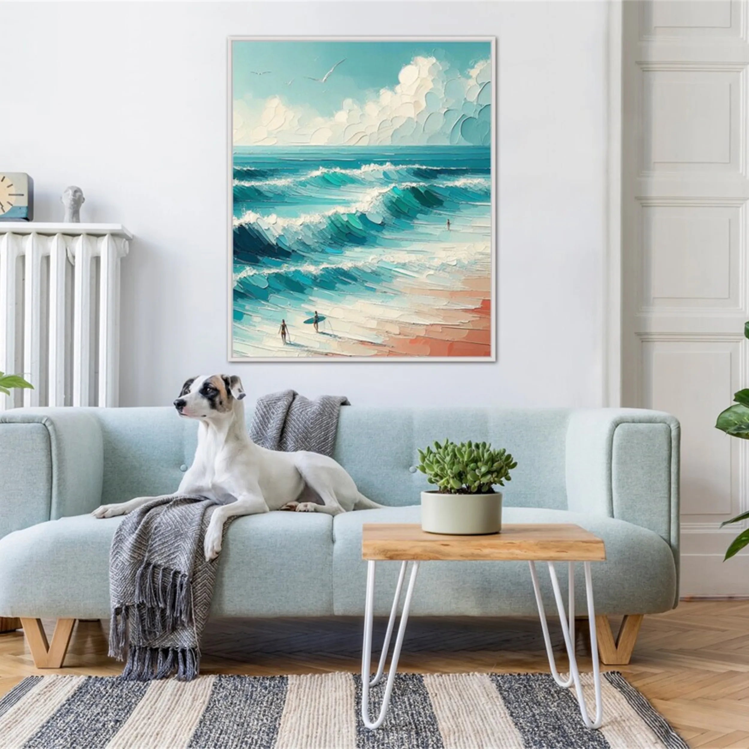 Ocean and Sky Painting #OS 139 - Handmade Seascape Wall Art for Home & Office Decor - Perfect for Living Room, Bedroom or Beach House