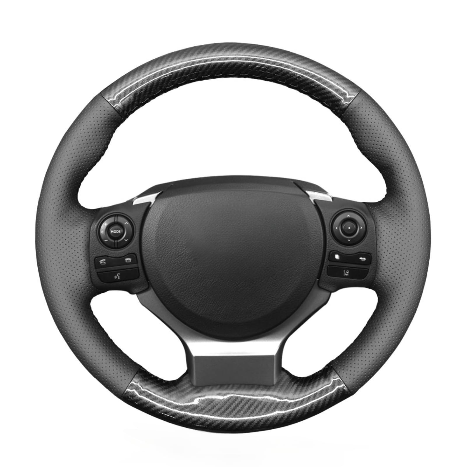 MEWANT Premium PU Carbon Fiber & Microfiber Leather Steering Wheel Cover for Lexus IS 200t 250 300 350 F Sport/RC/CT 200h/NX - Enhance Grip & Comfort for Long Drives & Sporty Performance
