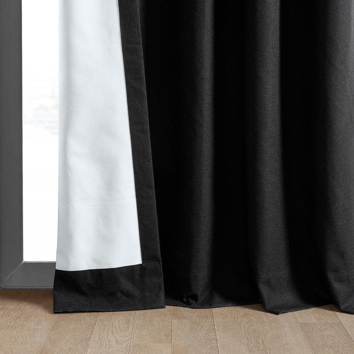 Blackout Thermal Curtains for Bedroom - Black Cross Linen Weave Energy Efficient Window Drapes for Insulation & Light Blocking - Perfect for Home Theater, Nursery & Night Shift Workers