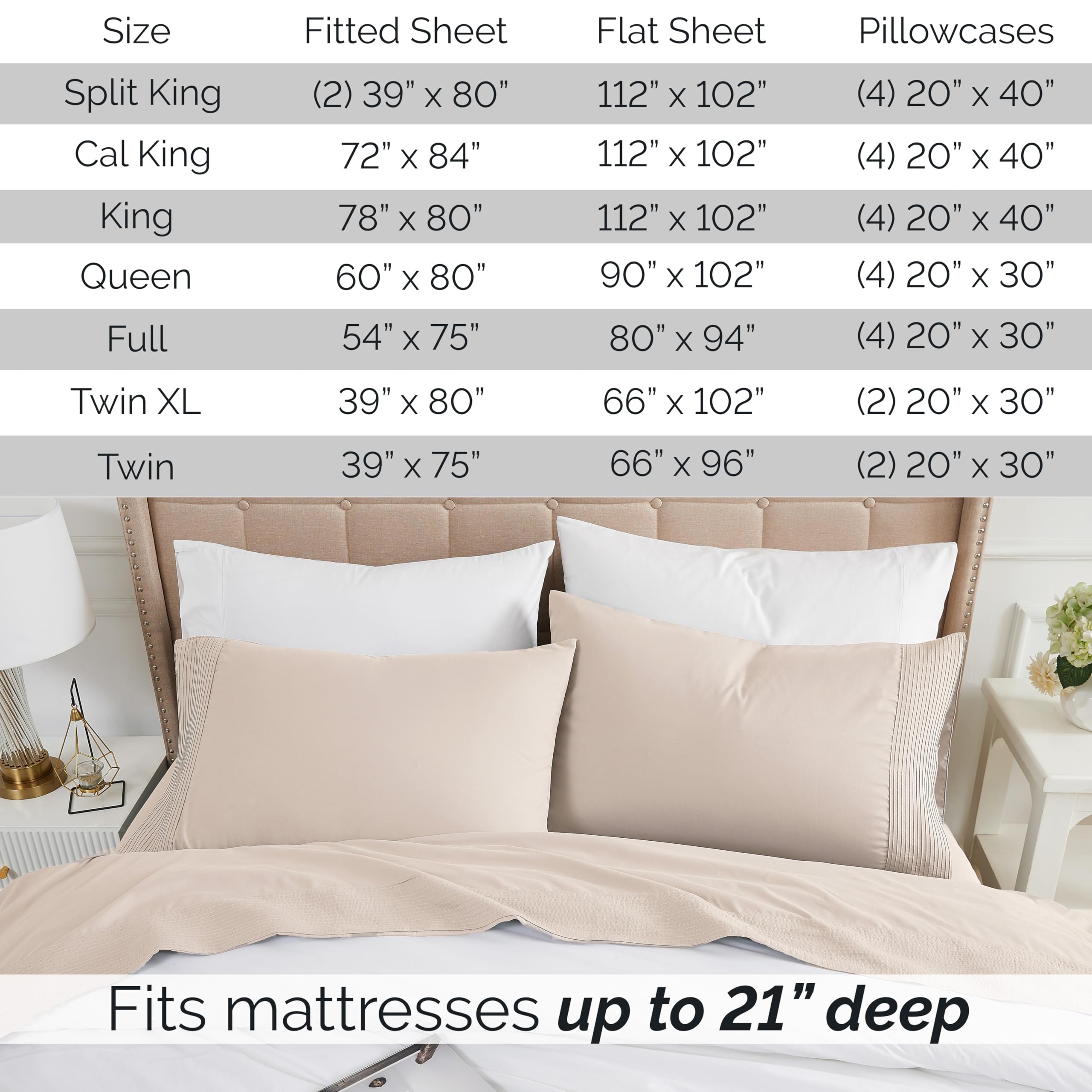 Luxury King Size Bed Sheet Set - 21