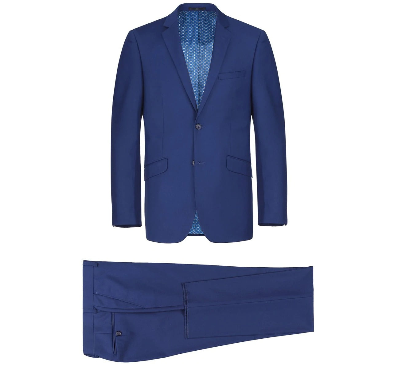 Alessandro Vitello by Renoir Royal Blue 2-Piece Slim Fit Single Breasted Notch Lapel Suit | Premium Men's Formal Wear for Weddings, Business Meetings & Special Occasions