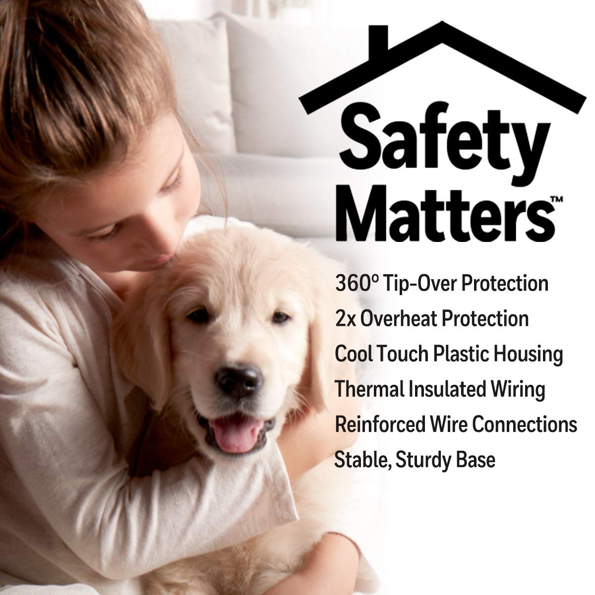Honeywell Safeguard Motion Sensor Ceramic Space Heater for Large Rooms - Black Tower Heater with 2 Heat Settings & Energy Efficient Design | Perfect for Bedroom, Office & Living Room Heating