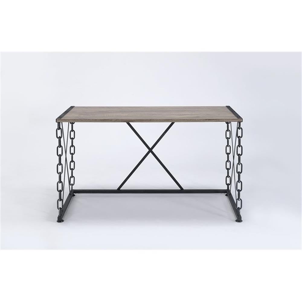 Acme Jodie Console Table - Rustic Oak & Black Finish Entryway Table for Hallway, Living Room & Foyer Decor