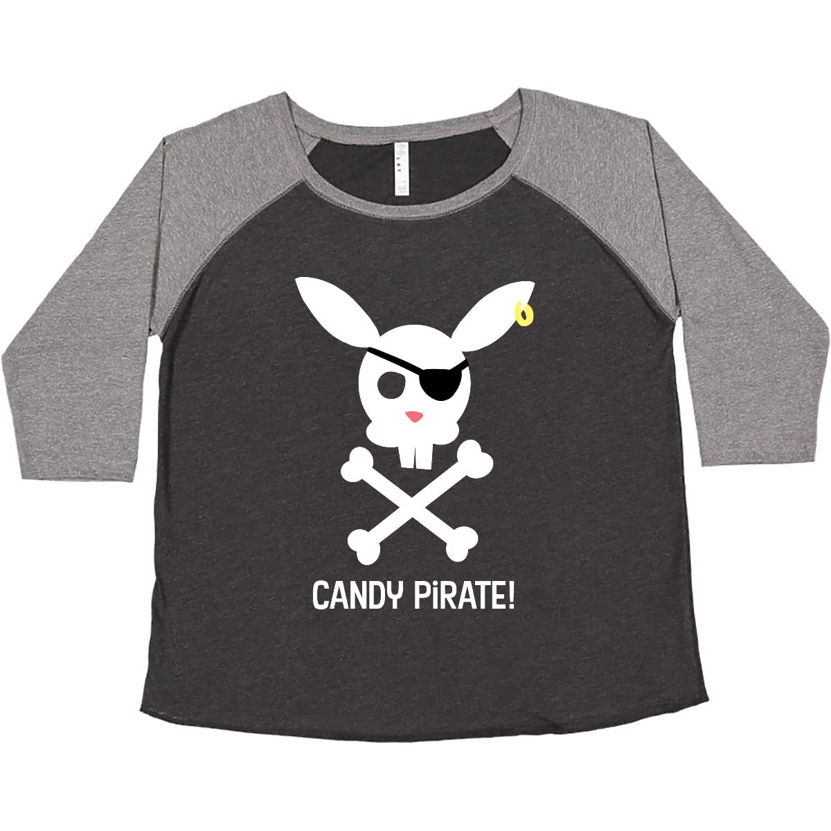 Inktastic Easter Candy Pirate Cute Bunny Women's Plus Size T-Shirt - Fun Holiday Graphic Tee for Easter Celebrations, Pirate Theme Parties & Casual Wear