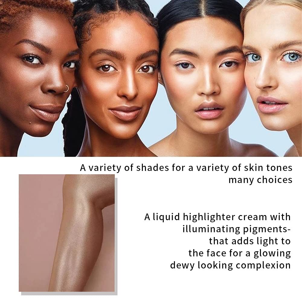 Julystar Liquid Body Highlighter - Full Body Illuminating Glow Drops for Face & Body, Shimmering Highlighter Makeup (02# Golden Glow) - Perfect for Beach Parties, Summer Vacations & Night Out Makeup