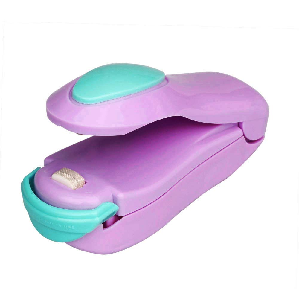 Portable Mini Heat Sealing Machine - Handheld Impulse Bag Sealer for Food Storage, Plastic Bags & Packaging | Airtight Seal for Snacks, Coffee, Grains & More | US Stock (Purple)