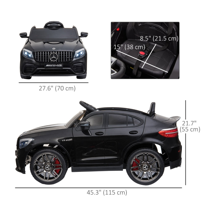 Mercedes Benz AMG 12V Kids Ride On Car - Black Electric Toy Car for Children, Perfect for Outdoor Play & Birthday Gifts