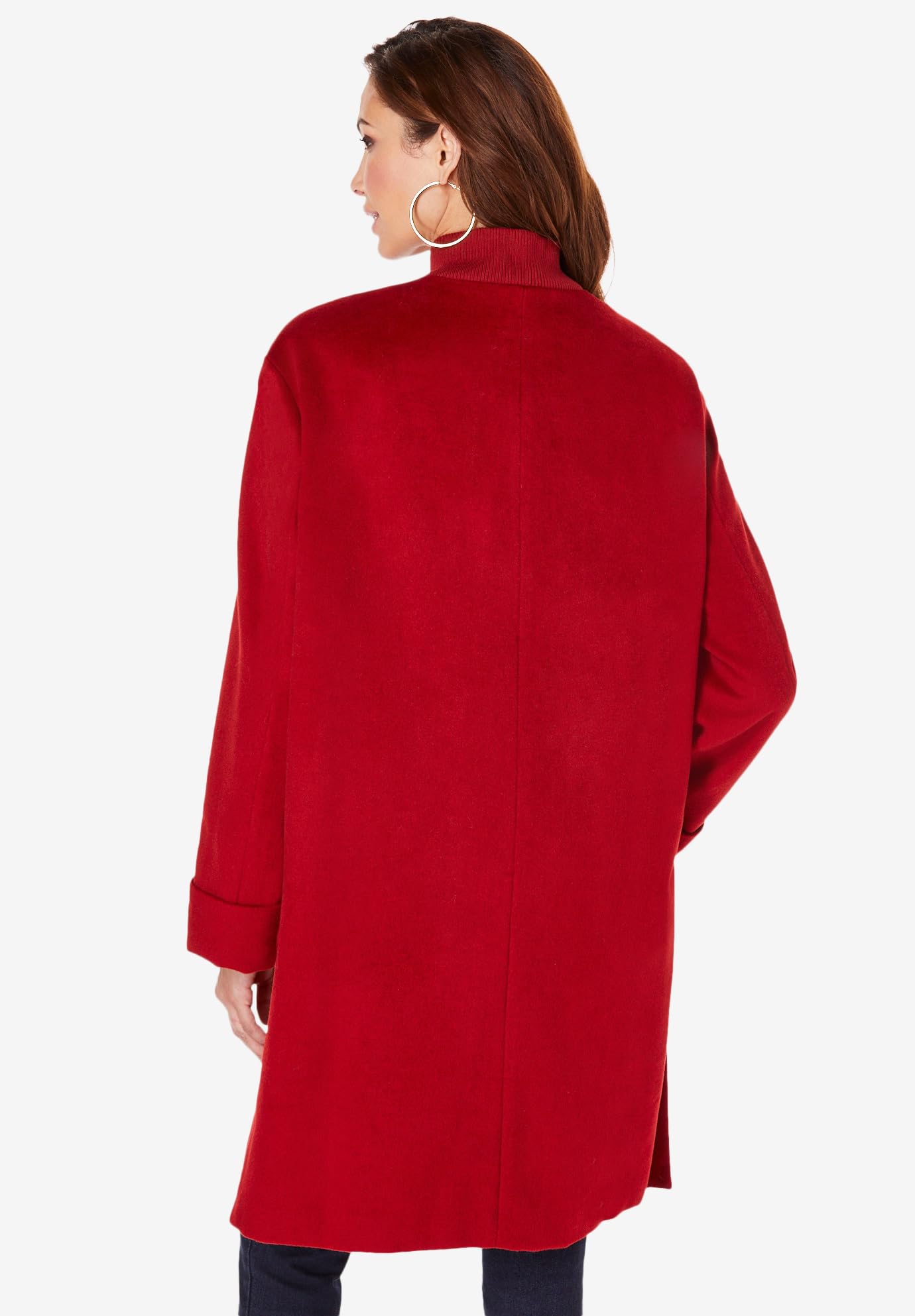 Roaman's Women's Plus Size A-Line Driving Coat - Stylish Winter Jacket for Casual Outings & Commuting | Warm Fleece Lined Coat for Plus Size Women
