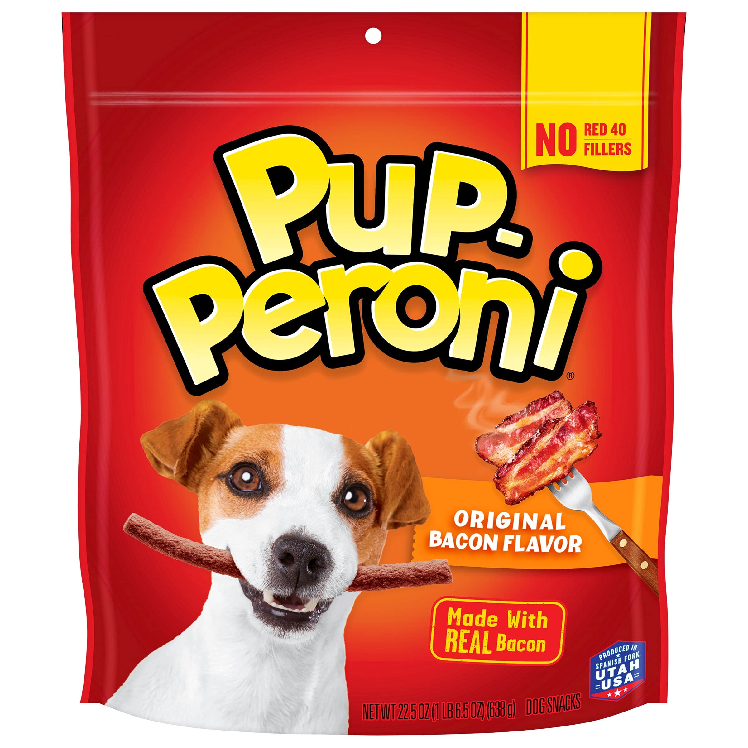 Pup-Peroni Original Bacon Flavor Dog Treats - 22.5 oz (Pack of 4) | High Protein Dog Snacks for Training, Rewards & Travel | Made in USA