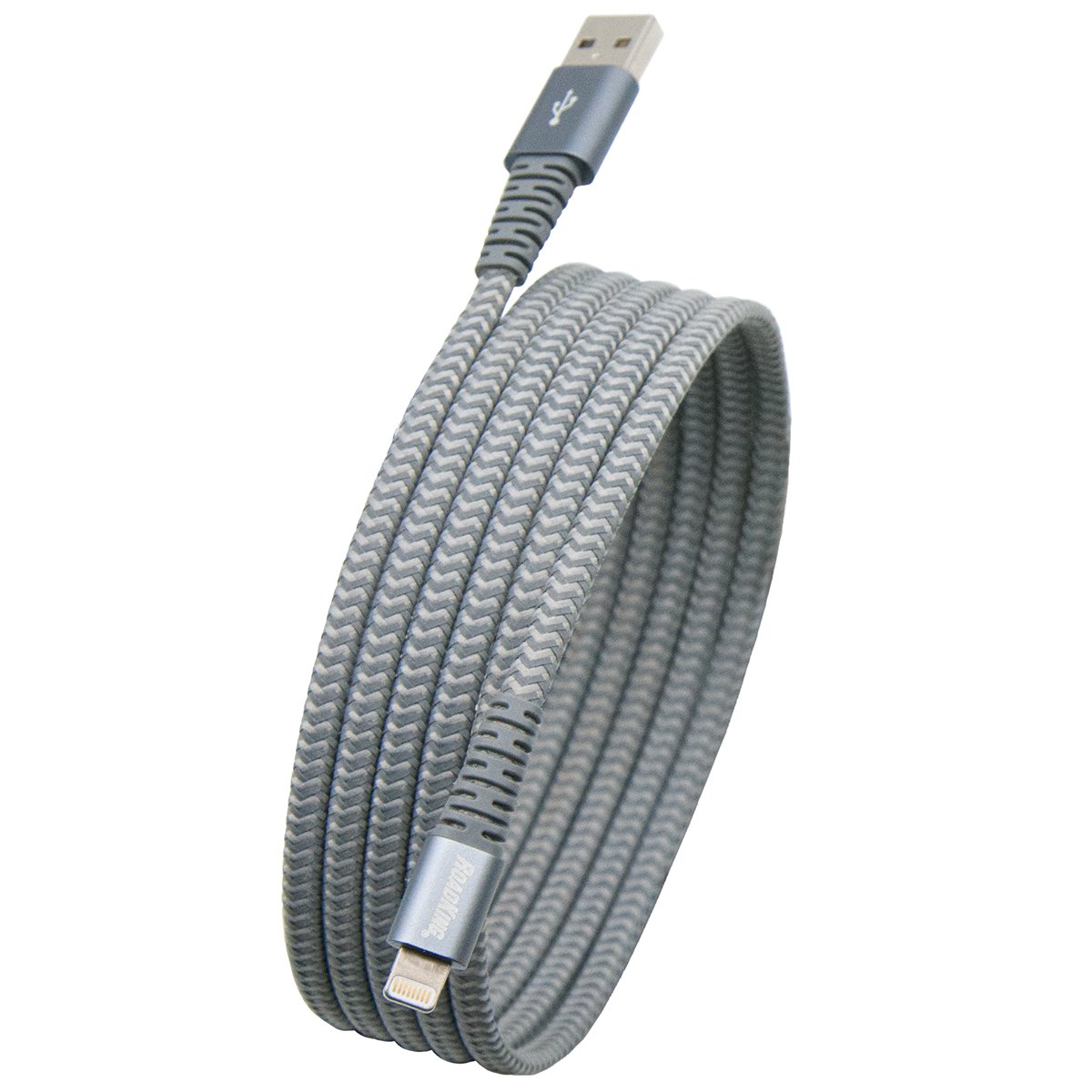 RoadKing Lightning® Compatible Charge and Sync Cable - 6ft Reflective Braided Heavy-Duty Nylon Cord for iPhone, iPad (Silver) | Fast Charging & Data Transfer | Perfect for Travel, Home, Office & Outdoor Use