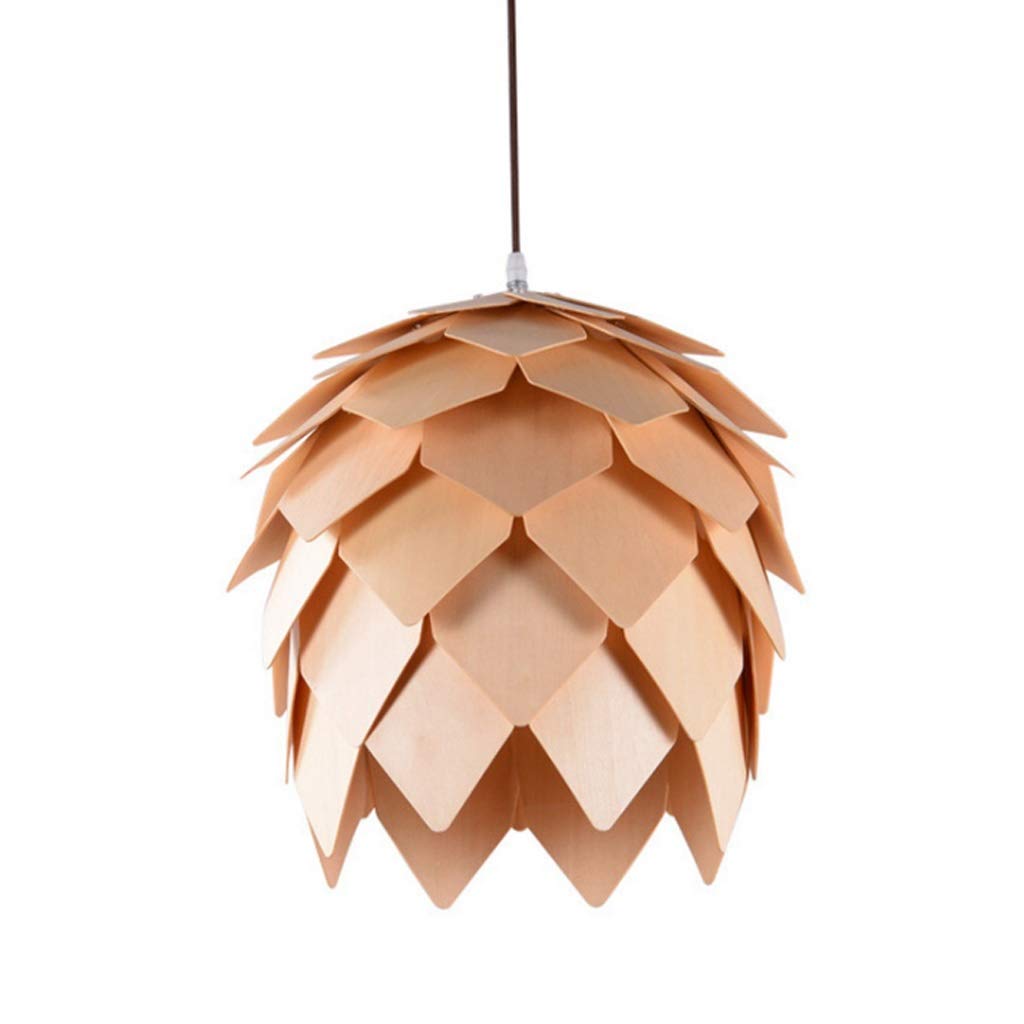 Creative Wooden Pinecone Pendant Light - Modern Chandelier for Kitchen, Dining Room, Restaurant & Bar - Indoor Hanging Lamp Fixture (Size L) - Perfect for Rustic, Farmhouse & Boho Home Decor