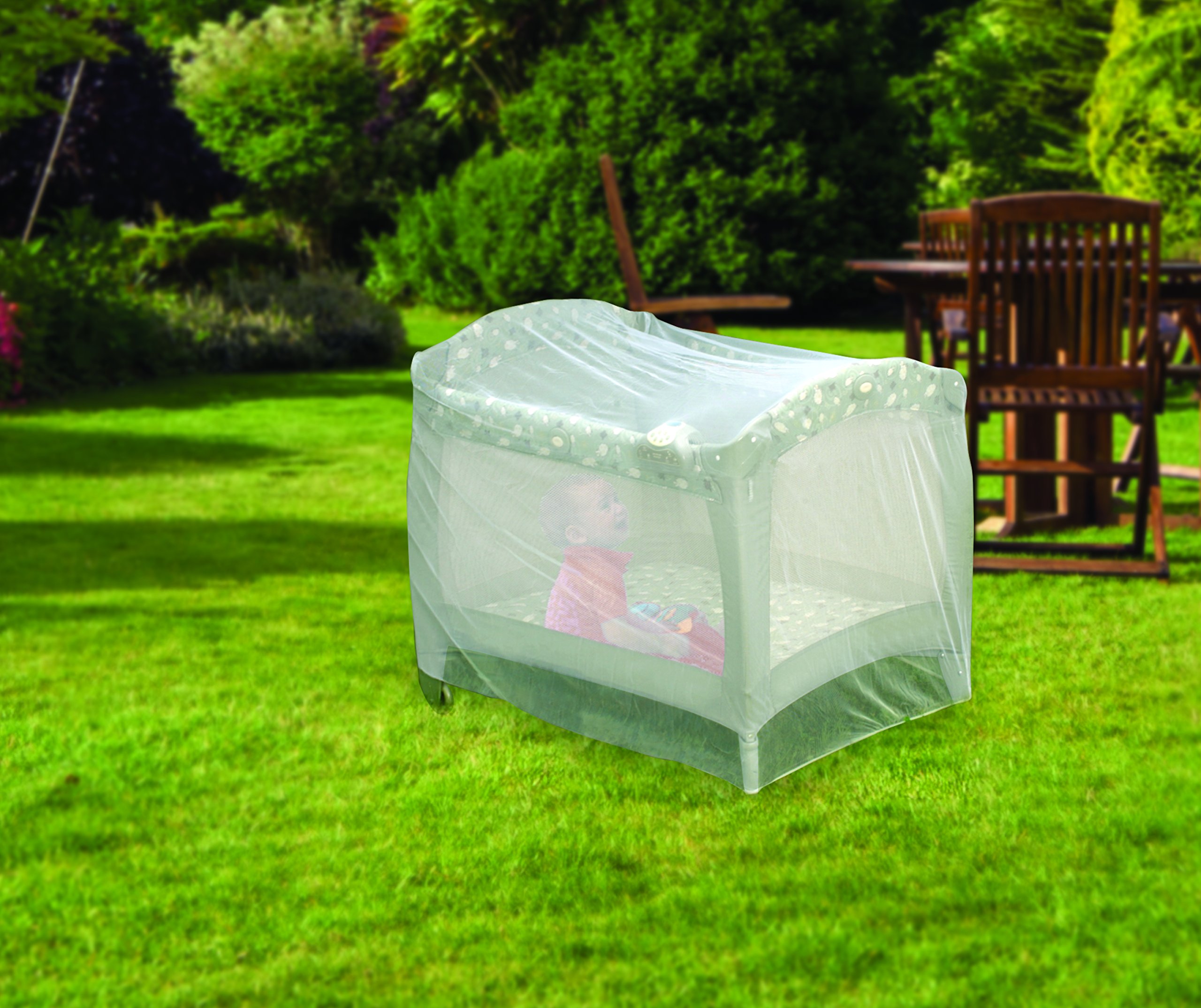 Jeep Universal Size Pack and Play Mosquito Net Tent - Breathable Baby Playard Cover for Indoor/Outdoor Use, White | Perfect for Camping, Travel, and Backyard Protection